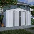 thumbnail image 6 of 10 x 8 ft Metal Outdoor Storage Shed, Large Sheds and Outdoor Storage House with Lockable Door, Garden Storage Shed Pet House for Lawnmower, Garden Tools, Bike, Garage, White, 6 of 14
