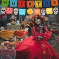 thumbnail image 7 of vlrwzc Mexico Day Of The Dead Pull Flag Party Decoration Horror Ambience Decoration Skeleton Banner, 7 of 7