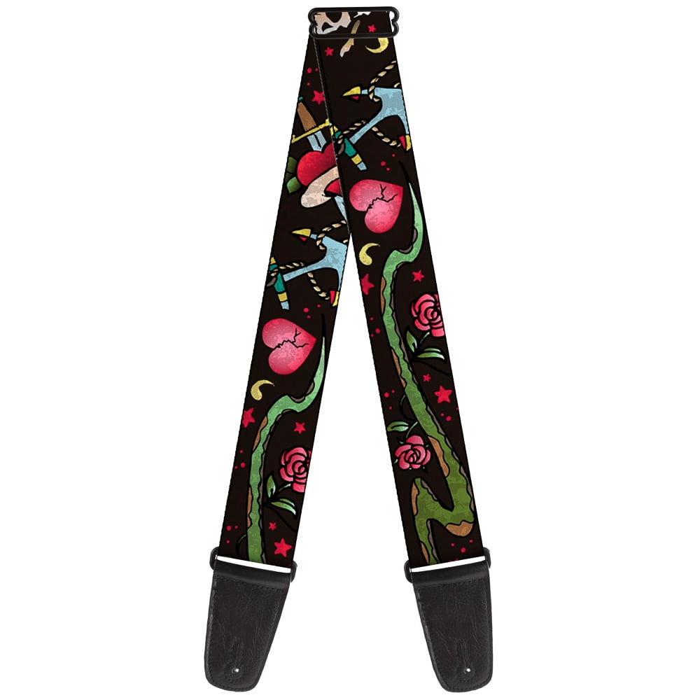 Buckle-Down Guitar Strap, Live Hard Die Young Close Up Black, 2 Inches Wide