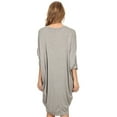 thumbnail image 4 of Women's Casual Solid Loose Fit Long Sleeve Dolman Style Midi Dress, 4 of 4