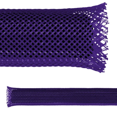 Electriduct 3/8 PET Expandable Braided Sleeving - 25 Feet Length - Purple