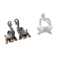 thumbnail image 6 of Dualoai Modern Resin Elephant Thinker Sculpture Ornament Art Craft Collectible for Desktop Shelf Home Office Tabletop Living Room Decoration Gifts, 6 of 8