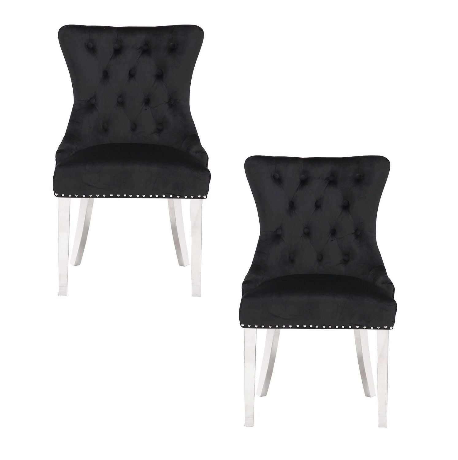 Chaises Chairus noires (lot de 2) pour salle à manger (Plata Import)