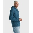 thumbnail image 2 of Hanes Men's Garment Dyed Fleece Hoodie Metallic Teal S, 2 of 10