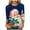 Dark Blue, variant on UngA 3/4 Sleeve T-Shirt Christmas Women's Fall Tops Christmas 3/4 Sleeve T-Shirts Xmas Tree Graphic Tees Casual Crewneck Holiday T Shirts Christmas Gifts for Women Dark Blue,2XL