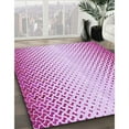 thumbnail image 2 of Ahgly Company Indoor Round Patterned Neon Pink Area Rugs, 4' Round, 2 of 6