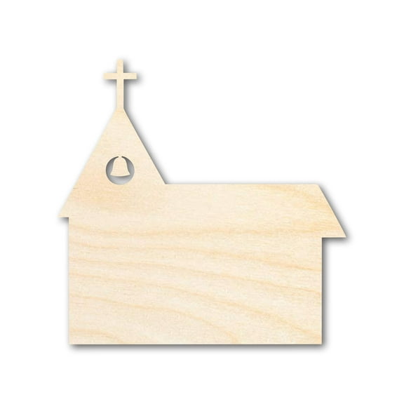 Unfinished Wood Church with Bell Shape - Craft - up to 46" 24" / 1/4"