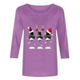 thumbnail image 4 of 2024 Christmas Shirts for Women Casual Red Wine Glass Graphic Tees Trendy 3/4 Sleeve Tops Xmas Holiday T-Shirt Ladies Cute Snowflake Crewneck Tunic Blouse,#8_Wine Glass_Purple,3X-Large, 4 of 5