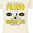 thumbnail image 3 of Peanuts - Dog Friend Make Ordinary Life Beautiful - Juniors Fitted Graphic T-Shirt, 3 of 6