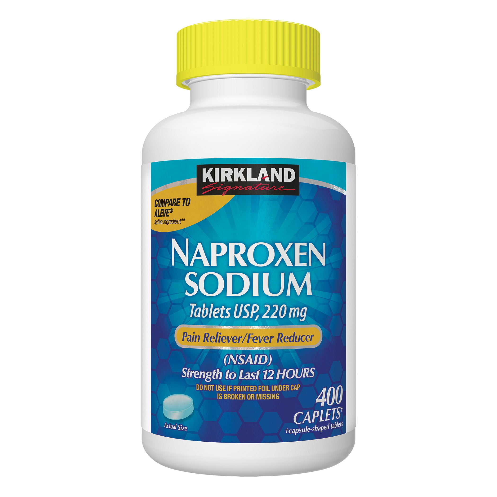 K.S Signature Naproxen Sodium, 220 Mg, 400 Caplets Compare to Aleve