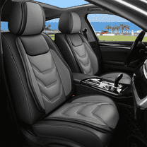 DIKSOAKR Car Seat Covers Full Set Fit for Mitsubishi Outlander Sport 2011-2024: 5 Seat Auto Interior Accessories, Faux Leather Waterproof Car Seat Cushions Vehical Cover (Black&Gray)