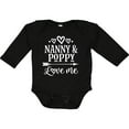 thumbnail image 3 of Inktastic Nanny and Poppy Love Me Granddaughter Boys or Girls Long Sleeve Baby Bodysuit, 3 of 5