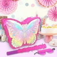 thumbnail image 2 of Butterfly Pinata for Birthday Party Supplies Colorful Butterfly Pinata with Stick and Blindfold Butterfly Themed Party Decoration, Small Pinata Party Supplies(16 x 12.6 x 4.2 In), 2 of 7