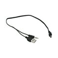 thumbnail image 1 of 2 Pcs Connecteur Jack USB 2.0 Mâle vers Mini B Mâle 3.5mm Câble Audio Vidéo AV 45cm, 1 of 2