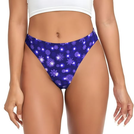 Rateoe Beautiful Purple Snowflakes Pattern Seamless Women Underwear Thongs No Show Ladies Thong No Line Breathable Comfortable Panties Undies for Women-3X-Large