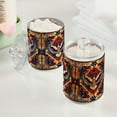 thumbnail image 2 of Yayeee 4 Pack Qtip Holder Bathroom Cotton Swab Canister with Lid Clear Dispenser Set, Beige Geometric Eagle, 2 of 6