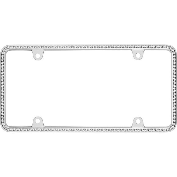 Cruiser Accessories Diamondesque, Chrome License Plate Frame, Fits 15x30cm License Plate