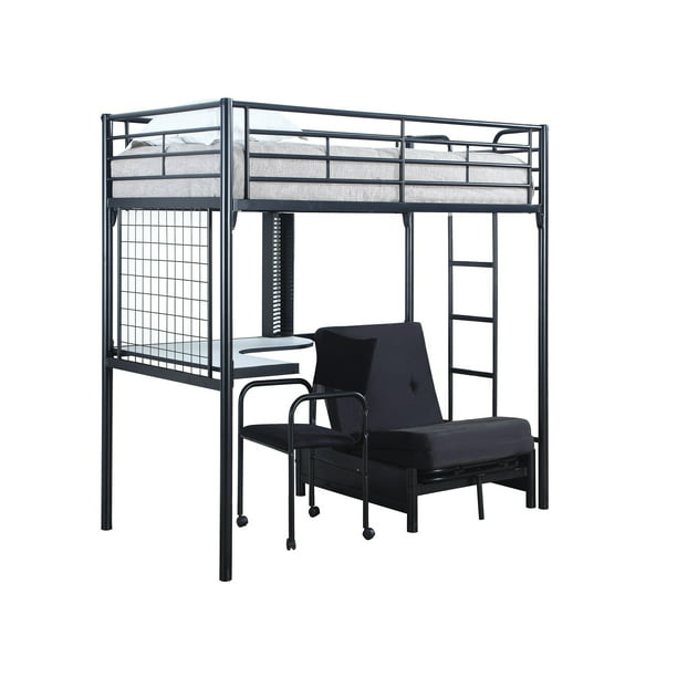 Jenner Twin Futon Workstation Loft Bed, Bunk Bed With Futon And Desk