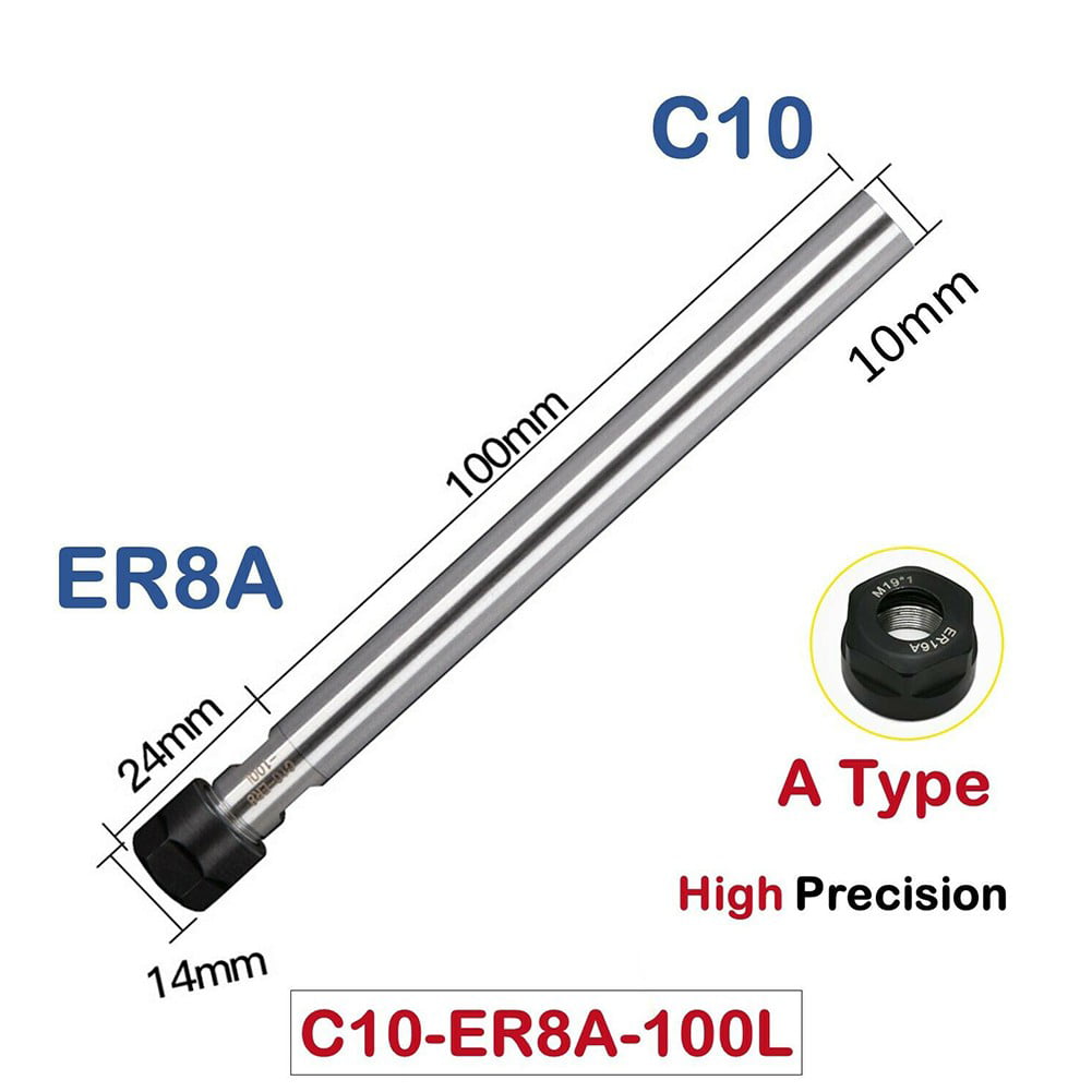 ER16 A Collet Chuck Holder CNC Extension Rod Straight Shank C10 ER16A 100L 