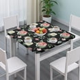thumbnail image 3 of Pioneer Flower Floral Print Pattern Square Fitted Tablecloth with Elastic Edge,Square Table Cover,Washable Elastic Table Cover for Home Kitchen Party Decor 34"x34", 3 of 6
