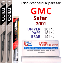 2001 GMC Safari Wiper Blades (Set of 3) w/Rear Wiper