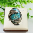 thumbnail image 3 of Naierhg Vintage Leaves Cover Artificial Turquoise Ring Wedding Party Engagement Jewelry Turquoise Color, 3 of 6