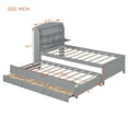 thumbnail image 5 of Harper & Bright Designs Twin Size Platform Bed Frame with Trundle and 3 Drawers, Wooden LED Platform Bed W/Hidden Storage Headboard & USB Port, Gray, 5 of 18