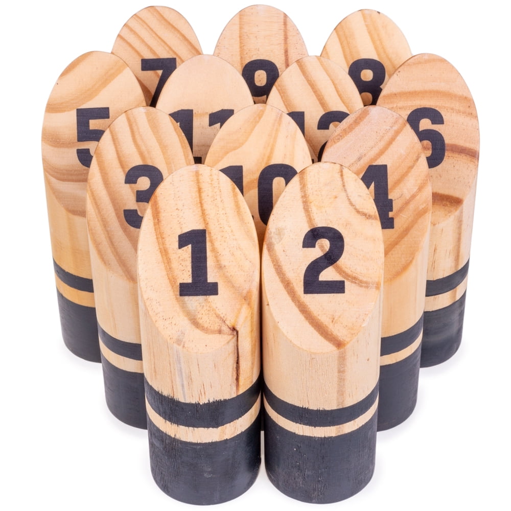 Brybelly Finska, Portable Outdoor Lawn Game, Unique, Traditional Family Game, Premium Wooden Tossing Game Set Perfect for Parties, BBQs, Cookouts, Yard Activities, Comes With Carrying Crate