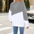 thumbnail image 4 of BangWanChi Long SLeeve Shirts for Women Women's Casual Striped Long-Sleeved Crew-Neck Tops, 4 of 5