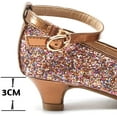 thumbnail image 4 of Girls Mary Jane Glitter Shoes Low Heel Princess Flower Wedding Party Dress Pump Shoes for Kids Toddler, 4 of 7