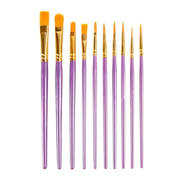 EGYMEN 10PCS Plastic Rod Oil Brush Set, Painting Watercolor Hand Painted Art Brush Oil Brush Set, High-Quality Nylon Wool Head Brushes for Acrylic, Gouache, and Oil Paintings