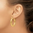 thumbnail image 4 of Exquisite 14k Yellow Gold Hoop Earrings for Women - 5mm, Handcrafted in Peru, 4 of 4