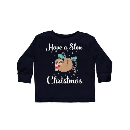 

Inktastic Sloth Slow Christmas Outfit Gift Toddler Boy or Toddler Girl Long Sleeve T-Shirt