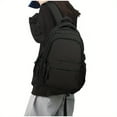 thumbnail image 5 of 1pc Simple Solid Color Backpack Men's Simple Large Capacity Computer Bag, Large Capacity Travel Backpack, Women's College Student High School Junior High School Student Schoolbag, 5 of 5
