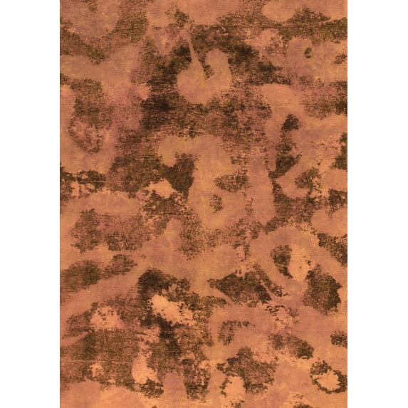 Ahgly Company Indoor Rectangle Abstract Orange Modern Area Rugs, 8' x 10'
