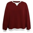 thumbnail image 4 of Xcmzpl Women's Sweatshirts Casual Color Block Crewneck Sweatshirt Lightweight Sweater Tops Cotton Long Sleeve Shirts Fall Fashion, 4 of 4