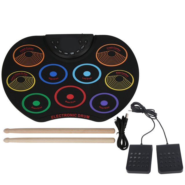 Tambour Électronique Durable, Tambour Électronique Couleur Compact, pour la Maison des Enfants Coloré