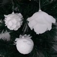 thumbnail image 4 of 9/3x Adornos para árbol de Navidad Bolas de espuma con forma de pétalos de purpurina blanca Bolas de nieve Flores de espuma brillantes Decoraciones colgantes para árbol, 4 of 5