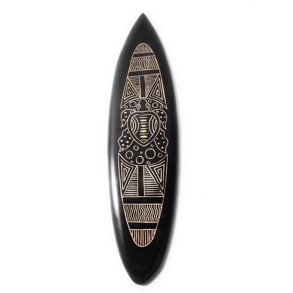 Wooden Surfboard w/ Trible Turtle 20" - Surf Decor | #sur14f50