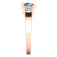 thumbnail image 3 of 1.5 ct Round Cut Blue Moissanite Three-Stone Engagement Ring for Women in 18K Rose Gold, 3 of 5