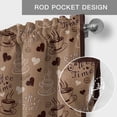 thumbnail image 6 of Brown Coffee Cup Farmhouse Short Window Curtain Valances, Vintage Coffee Beans Love Heart Rod Pocket Kitchen Valances for Living Room Bedroom Bathroom Cafe 42" x 18", 6 of 8