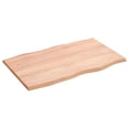 thumbnail image 2 of vidaXL Table Top Light Brown 80x50x2 cm Treated Solid Wood Oak Live Edge, 2 of 4