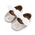 thumbnail image 1 of AJZIOJIRO Newborn Baby Girl PU Leather Shoes Baby Moccasins Bow Shoes Infant Soft Soled Non-slip Footwear Crib Princess Dresses Shoes, 1 of 5