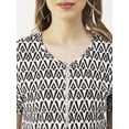thumbnail image 4 of Moomaya Printed Womens Front Zip-Up Designer Top, Round Neck Casual Smart Top, 4 of 8