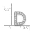 thumbnail image 4 of 14K White Gold D Charm Pendant Diamond Round Initial, 4 of 4