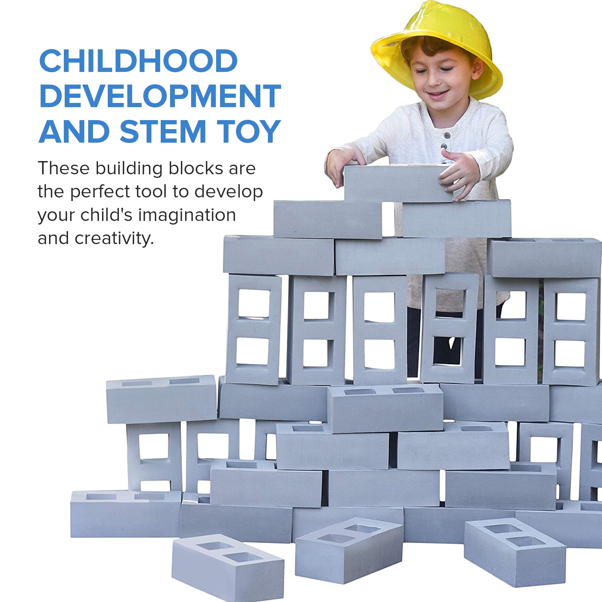  Playlearn 25pc Foam Brick Building Blocks for Kids