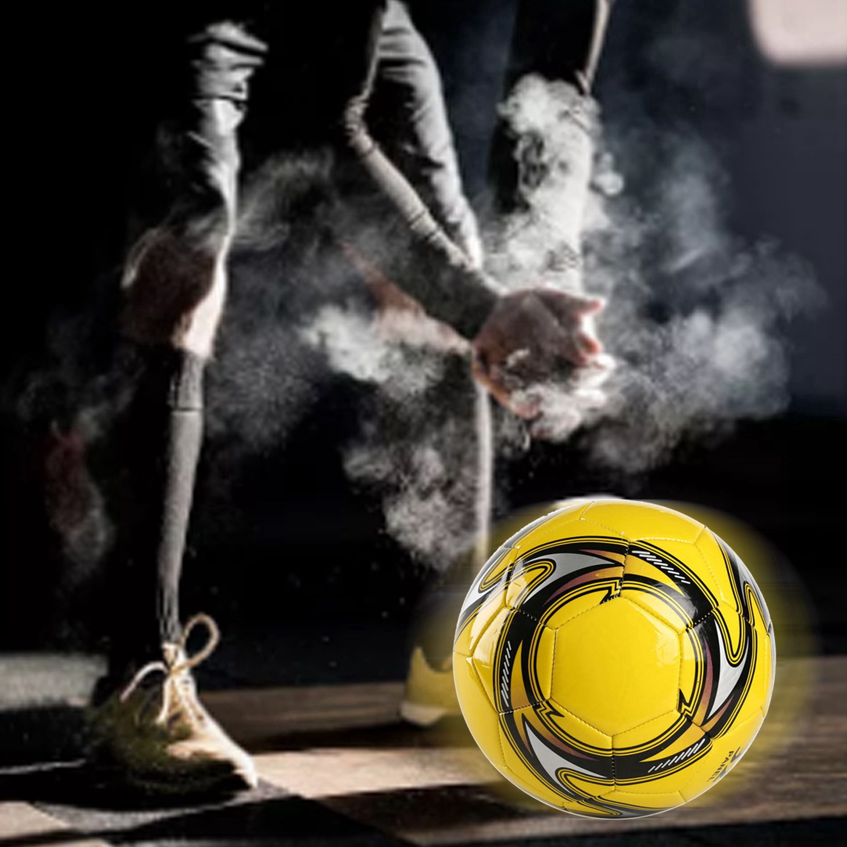 2X Professional Leather Soccer Ball Size 5 Professional Match Football Non-Slip Football Game Indoor and Football