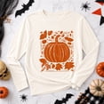 thumbnail image 3 of VNJQPG Women's Vintage Pumpkin Harvest Graphic Long Sleeve Crewneck Tee(C7 - Cream,XXL), 3 of 3