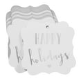 thumbnail image 3 of Inkdotpot Pack Of 50 Real Silver Foil Bracket Shape Paper Tags Happy Holiday Favor Hang Tags, 3 of 7