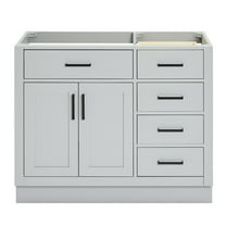 Ariel Hepburn 42 In. Left Offset Single Sink Base Cabinet In Grey